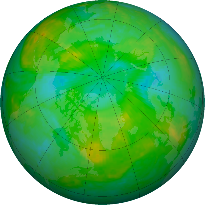 Arctic ozone map for 20 July 2001